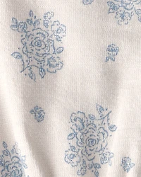 Baby Girl Organic Cotton Romper Blue Floral