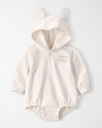 Baby Organic Cotton Bubble with Bunny Ears Cream