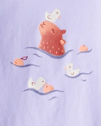 Toddler Girl Cabybara Long-Sleeve Graphic Tee - Purple