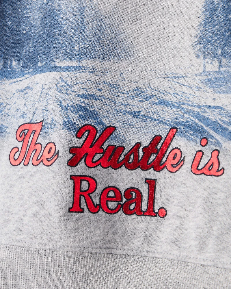 Boys Christmas The Hustle Is Real Long-Sleeve Pullover Sweatshirt - Grey
