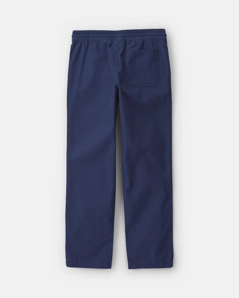 Boys Canvas Pull-On Pants - Navy
