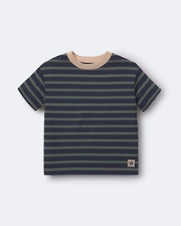 Toddler Boy Relaxed Tee Stripes - Navy/Beige