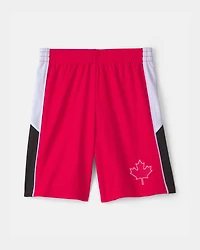 Kids 2-Piece Umbro Canada Soccer Jersey & Short Set - Red/White/Black