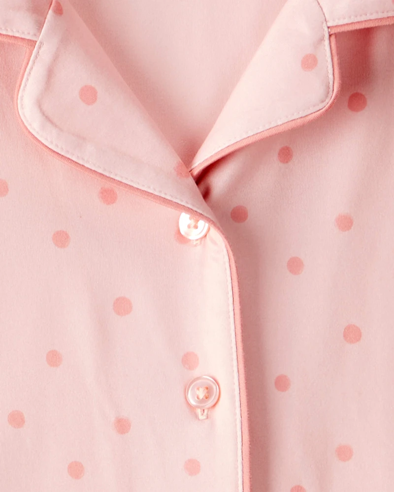 Kid 2-Piece Polka Dot Coat-Style Pyjamas