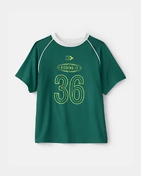 Boys 'Kicking It' Active Graphic Tee - Emerald Green