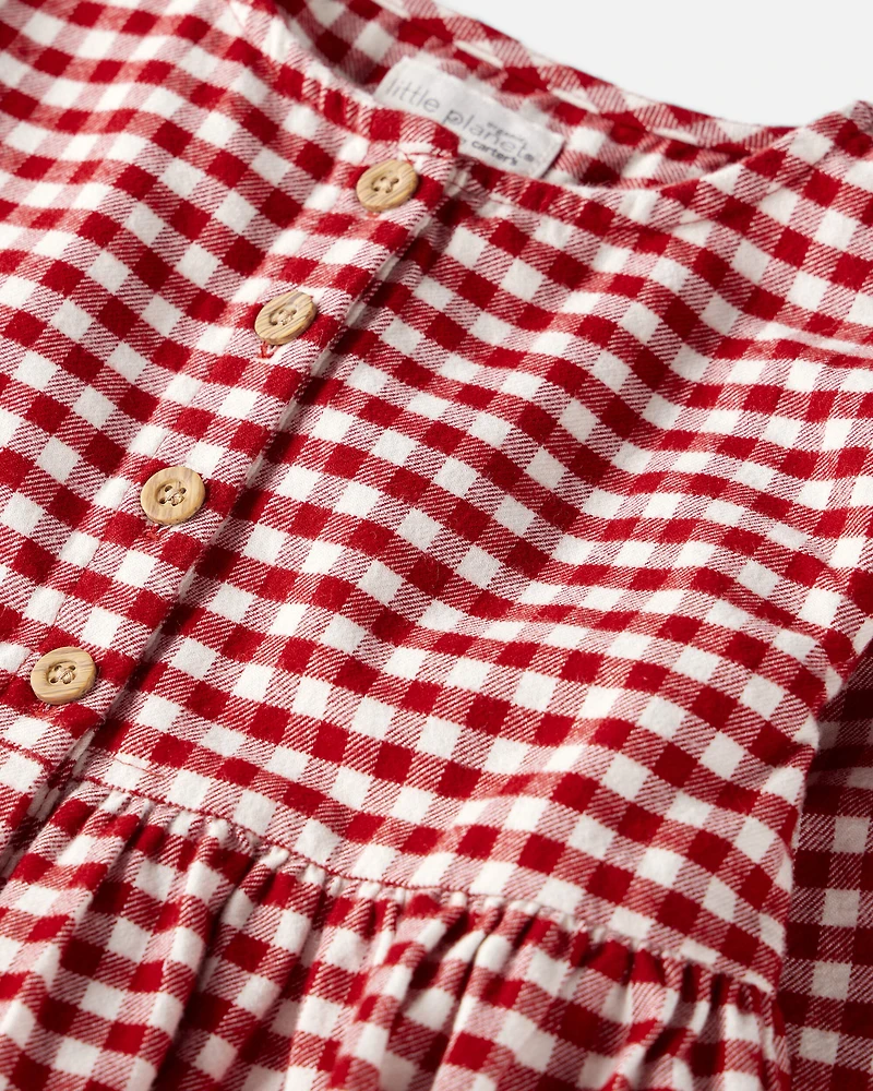Toddler Girl Organic Cotton Flannel Dress