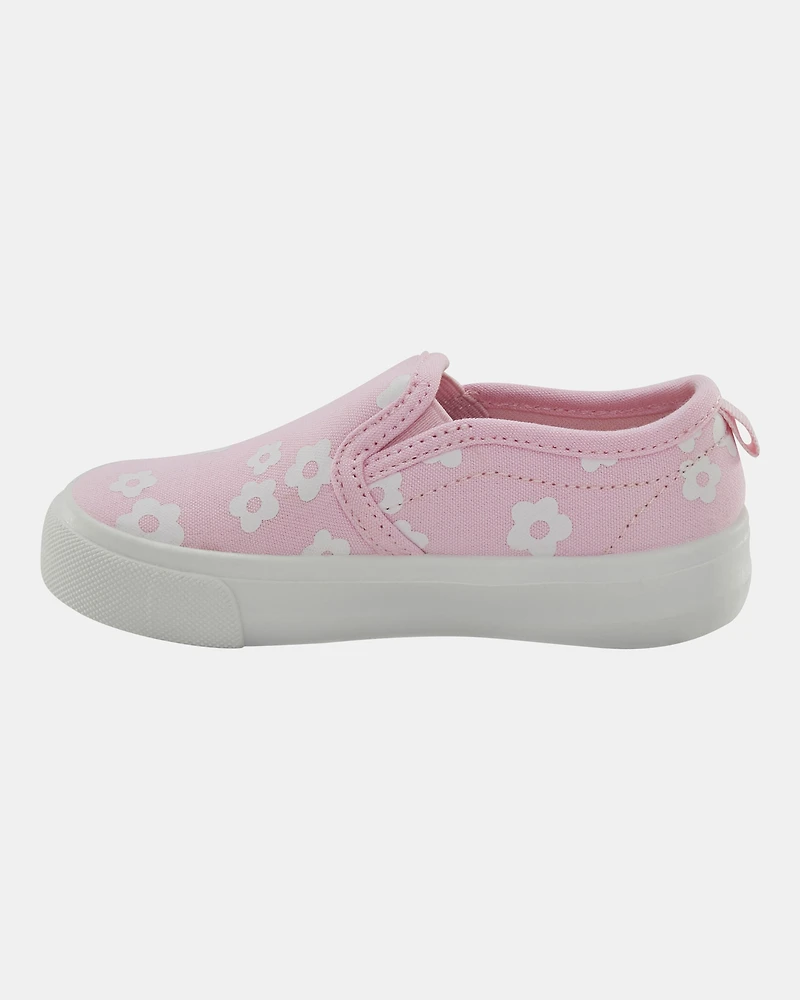 Toddler Slip-On Floral Sneakers - Pink