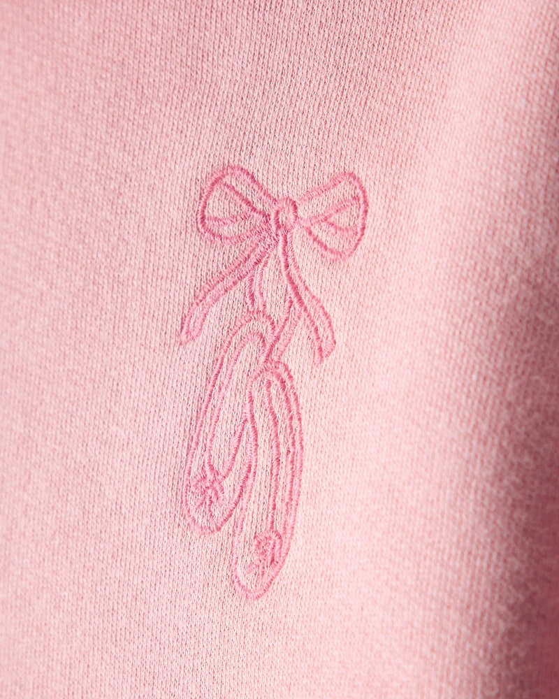 Baby Girl 2-Piece Ballet Long-Sleeve Hoodie & Pant Set - Pink