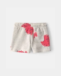 Baby Boy Pufferfish French Terry Shorts - Grey/Red