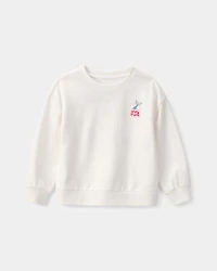 Toddler Girl Mermaid French Terry Pullover Sweatshirt - Ivory