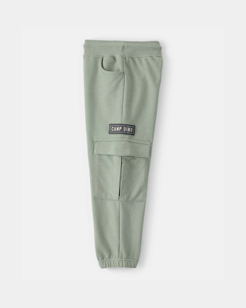 Toddler Boy 'Camp Dino' French Terry Cargo Joggers - Green