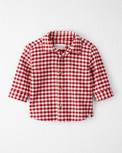 Baby Boy Organic Cotton Button-Front Flannel Shirt