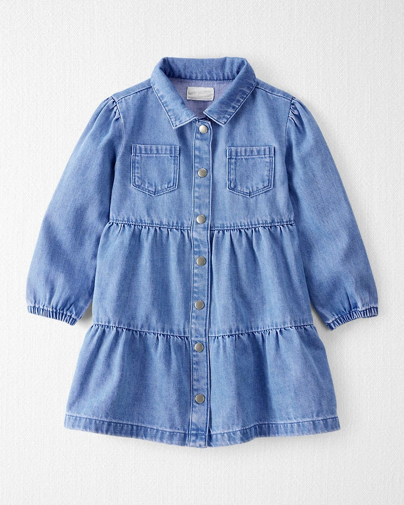 Toddler Girl Organic Cotton Chambray Dress