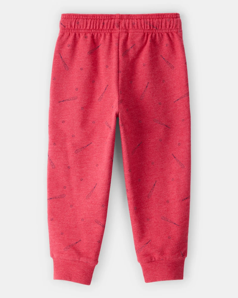 Toddler Boy Baseball French Terry Jogger - Red