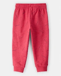 Toddler Boy Baseball French Terry Jogger - Red