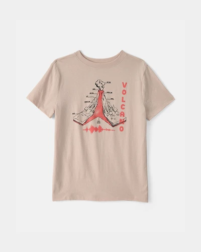 Kids Volcano Graphic Tee - Brown