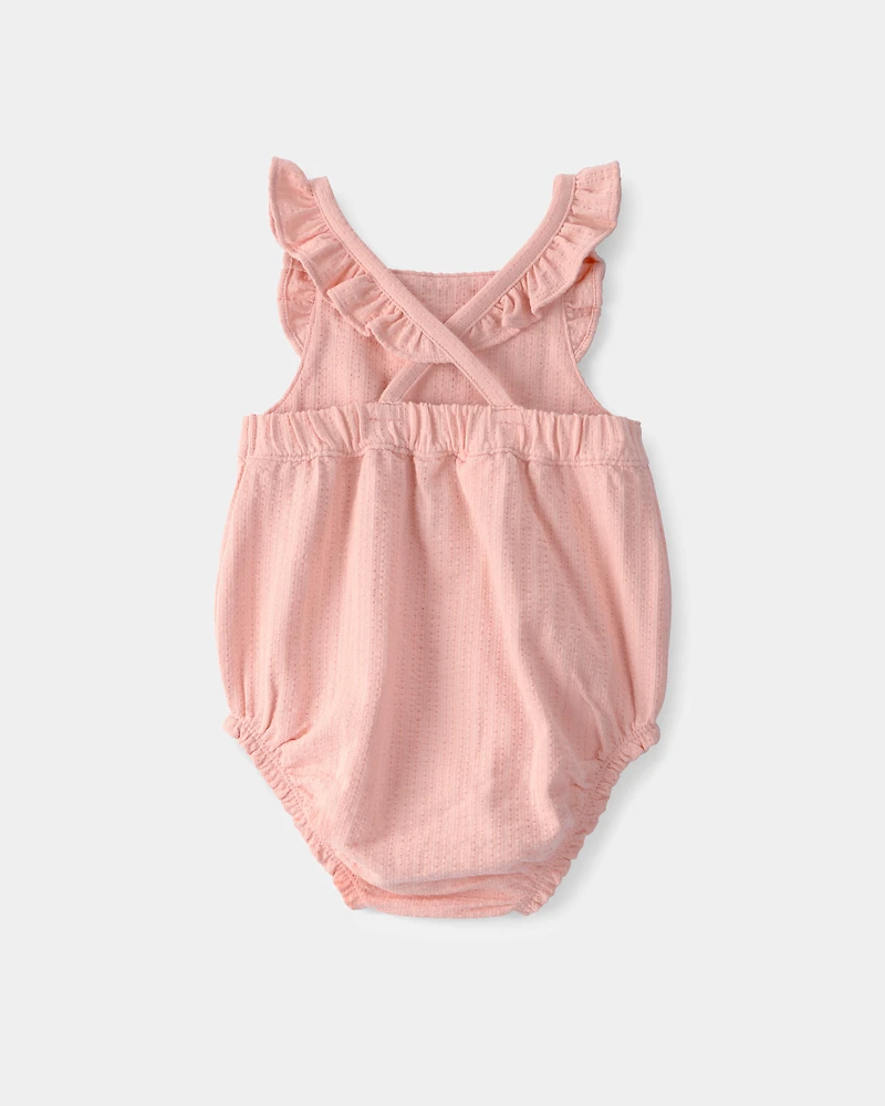 Baby Girl Solid Sleeveless Romper - Pink