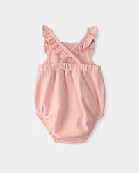 Baby Girl Solid Sleeveless Romper - Pink