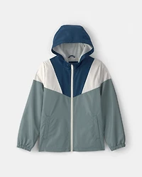 Boys Colourblock Windbreaker- Blue/Green