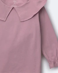 Toddler Girl Peter Pan Collar Top - Mauve