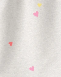 Girls Heart French Terry Shorts - Grey