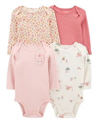 Baby Girl 4-Pack Original Long-Sleeve Bodysuits