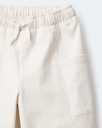 Toddler Girl Wide Leg Pocket Pant - Cream