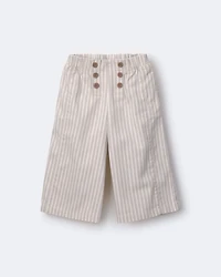 Toddler Girl Sailor Pant Stripes - Cream/Grey