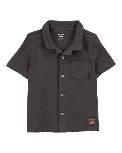 Toddler Textured Button-Down Jacquard Shirt