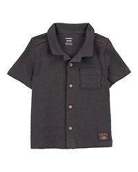 Toddler Textured Button-Down Jacquard Shirt
