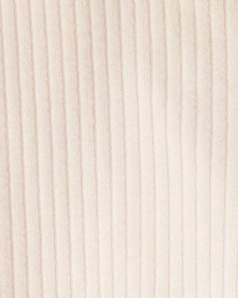 Toddler Girl Cotton Rib Pull-On Stretch Leggings - Cream