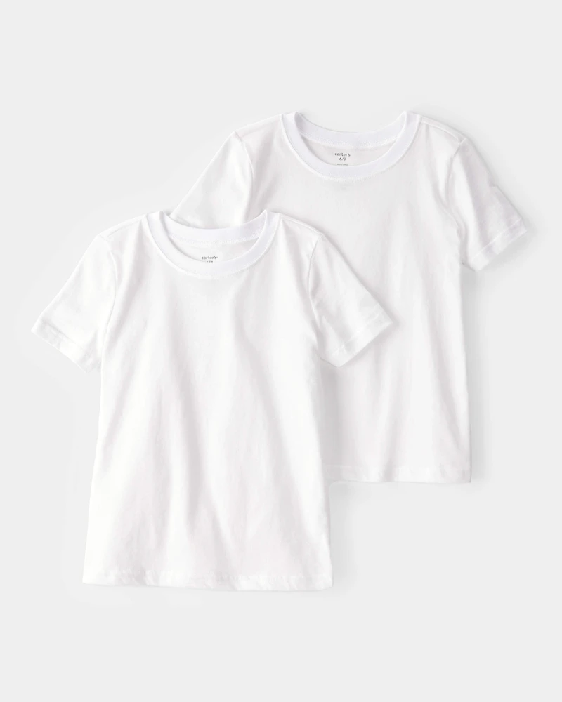 Boys 2-Pack Cotton Undershirts-White