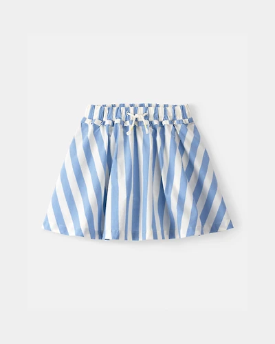 Girls Striped Skort - Blue/White