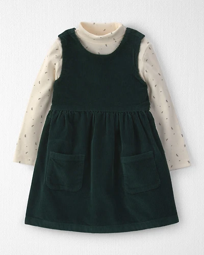 Toddler Girl 2-Piece Organic Cotton Corduroy Jumper Set