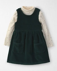 Toddler Girl 2-Piece Organic Cotton Corduroy Jumper Set