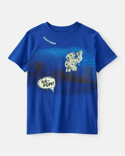 Boys Robot Graphic Tee - Sapphire