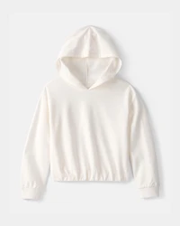 Girls French Terry Hoodie - Ivory