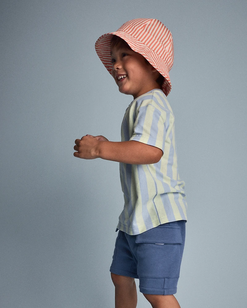 Toddler Boy Relaxed Tee Stripes - Blue/Yellow