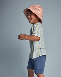 Toddler Boy Relaxed Tee Stripes - Blue/Yellow