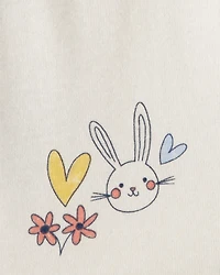 Baby Girl Easter Bunny Short-Sleeve Dress - Cream