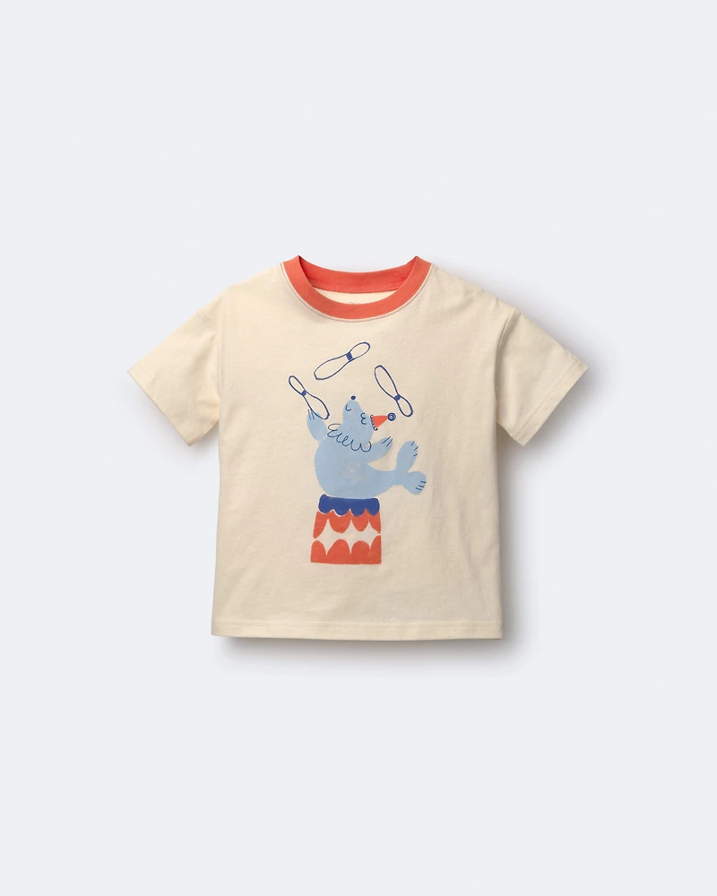 Toddler Juggling Relaxed Graphic Tee - Cream