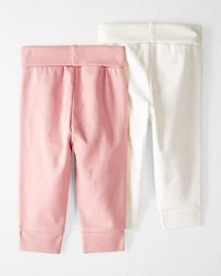 Baby Girl 2-Pack Organic Cotton Grow-With-Me Joggers