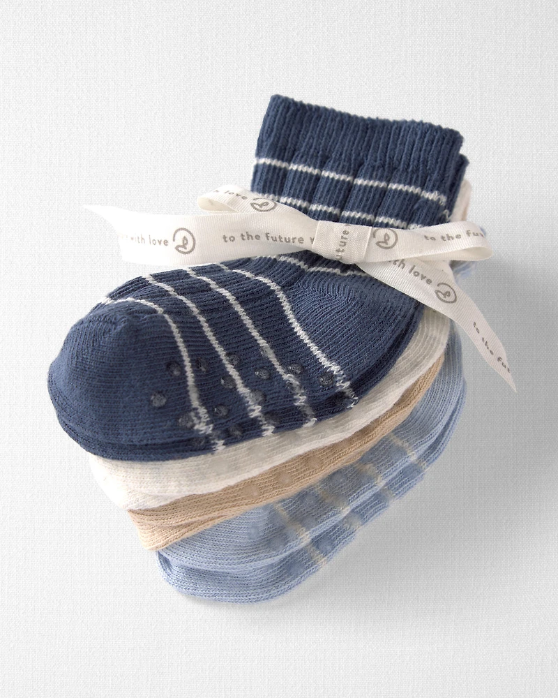 Baby 4-Pack Ankle Socks Stripes Made with Organic Cotton