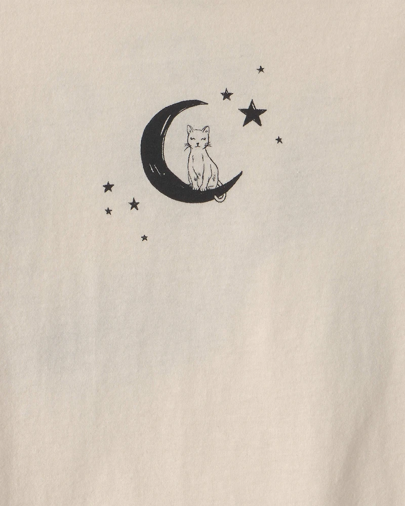 Girls 'Ghosted' Halloween Long-Sleeve Graphic Tee - Cream