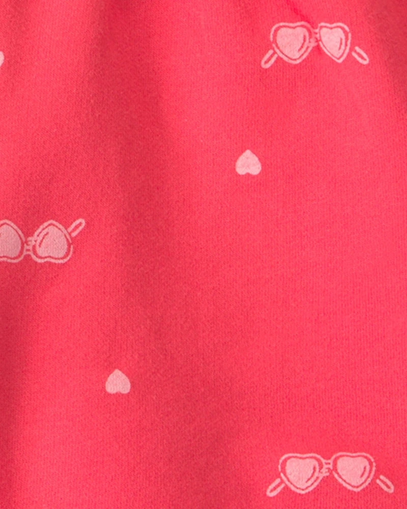 Girls Sunglasses French Terry Shorts - Coral