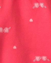 Girls Sunglasses French Terry Shorts - Coral