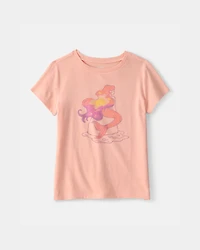 Girls Mermaid Graphic Tee - Orange