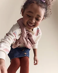 Toddler Girl Denim Skirt with Otter Pockets - Blue