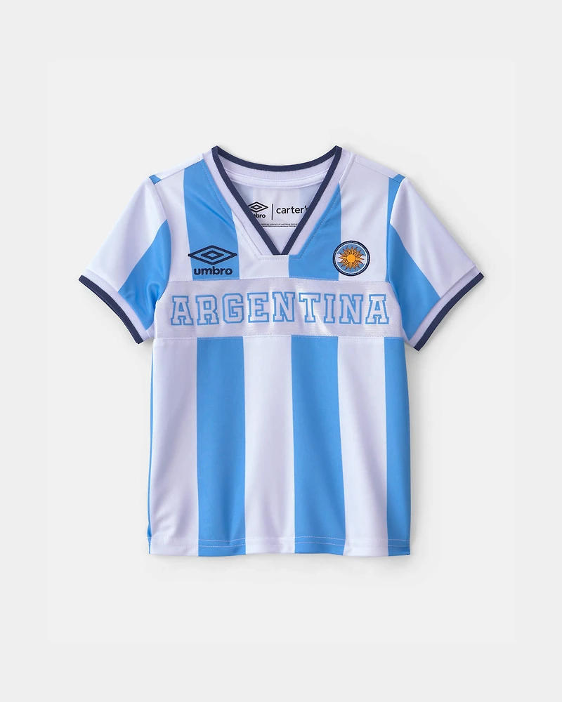 Toddler 2-Piece Umbro Argentina Soccer Jersey & Short Set - Light Blue/White