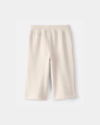 Baby Girl French Terry Wide-Leg Active Pants - Ivory